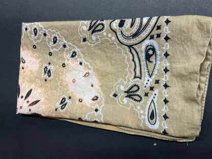 Hand-Bleached Bandana Scarf – 20” Square Western Boho Head Scarf - assorted colors