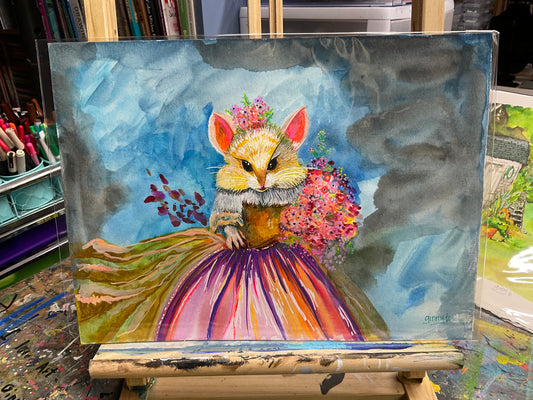 Her Majesty of the Meadow – Whimsical Mouse Original Painting