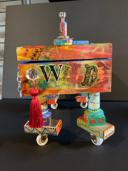 Wild Things Are Jewelry Chest – Hand-Painted Whimsical Art Box on Wheels