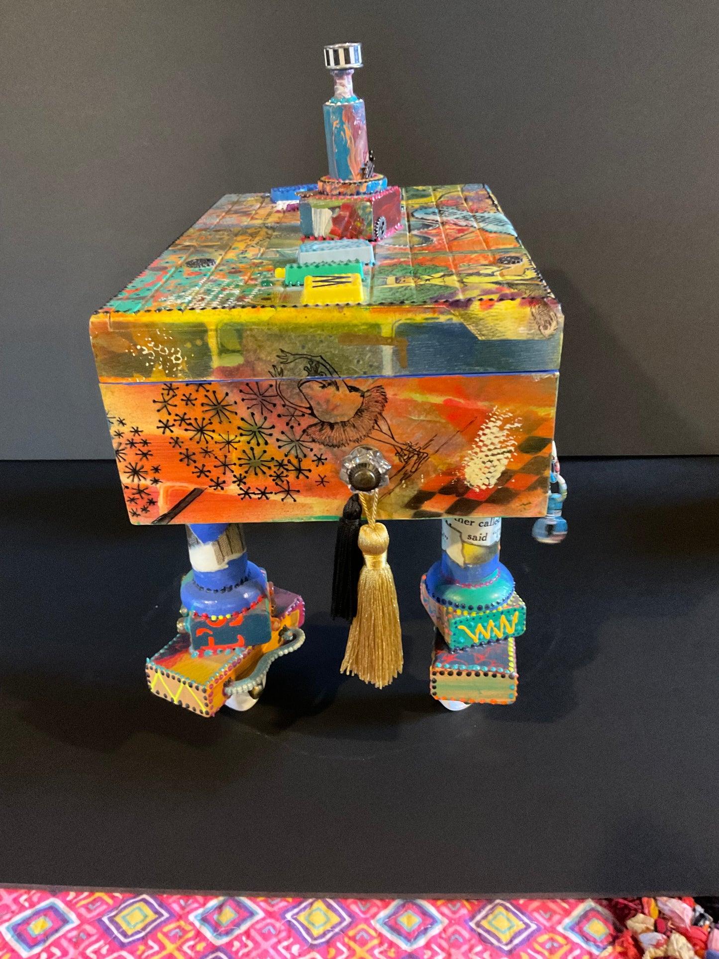 Wild Things Are Jewelry Chest – Hand-Painted Whimsical Art Box on Wheels