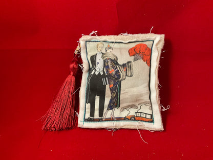 Whispered Canvas Scented Sachets with Tassels – Vintage Art-Inspired Fabric Pouches