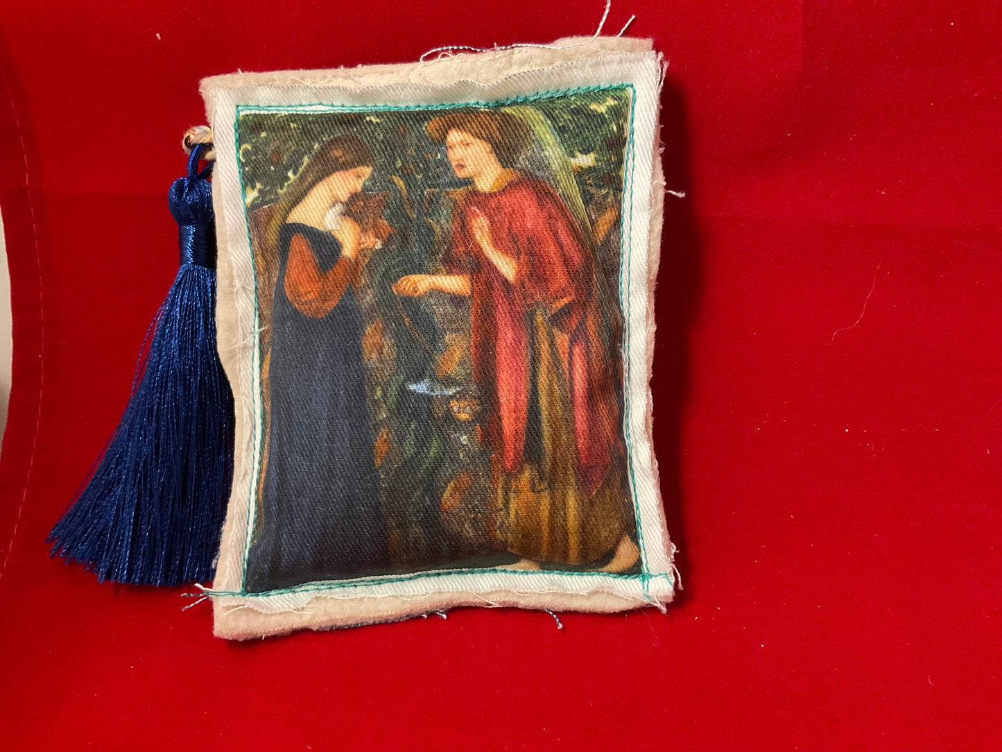 Whispered Canvas Scented Sachets with Tassels – Vintage Art-Inspired Fabric Pouches
