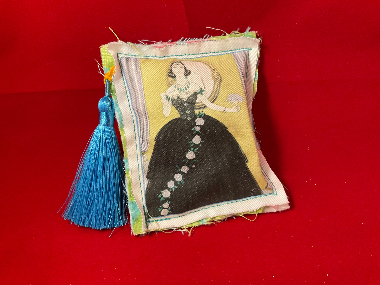Whispered Canvas Scented Sachets with Tassels – Vintage Art-Inspired Fabric Pouches