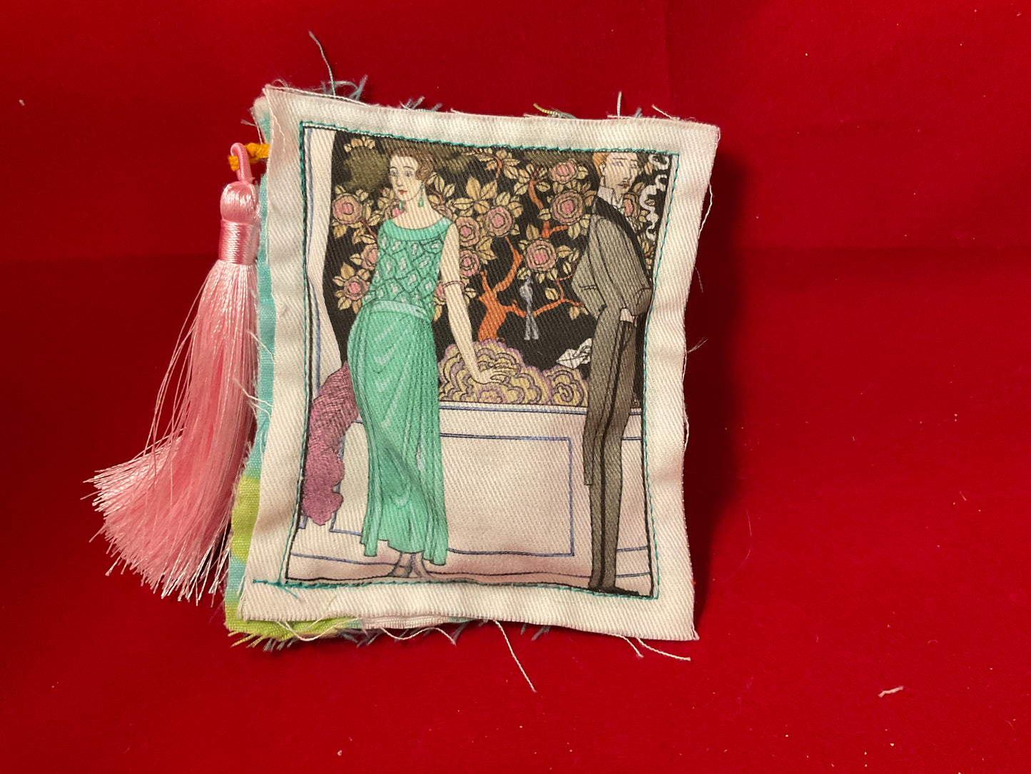 Whispered Canvas Scented Sachets with Tassels – Vintage Art-Inspired Fabric Pouches
