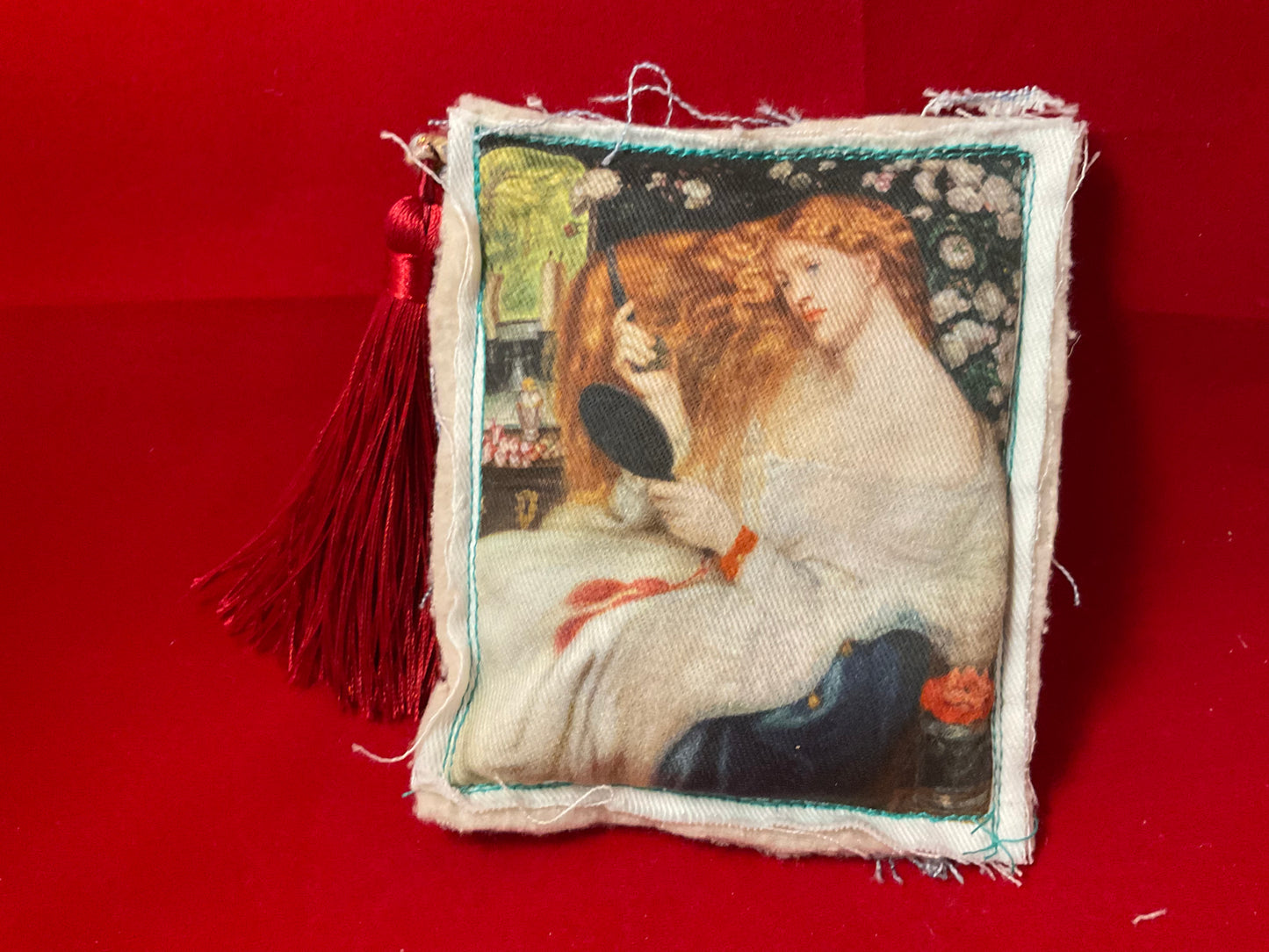 Whispered Canvas Scented Sachets with Tassels – Vintage Art-Inspired Fabric Pouches