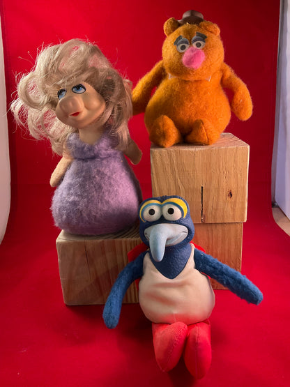 Vintage Jim Henson Muppets Plush Trio – Miss Piggy, Gonzo & Fozzie Bear | 1970s Pre-Loved Firefly Finds