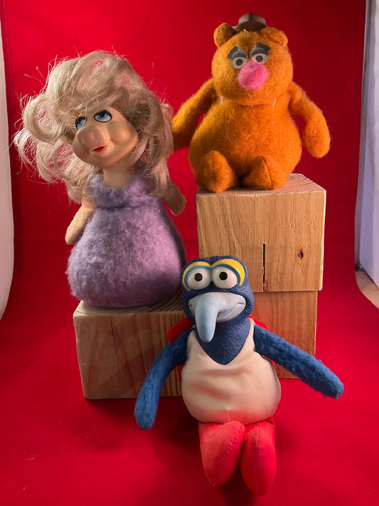 Vintage Jim Henson Muppets Plush Trio – Miss Piggy, Gonzo & Fozzie Bear | 1970s Pre-Loved Firefly Finds