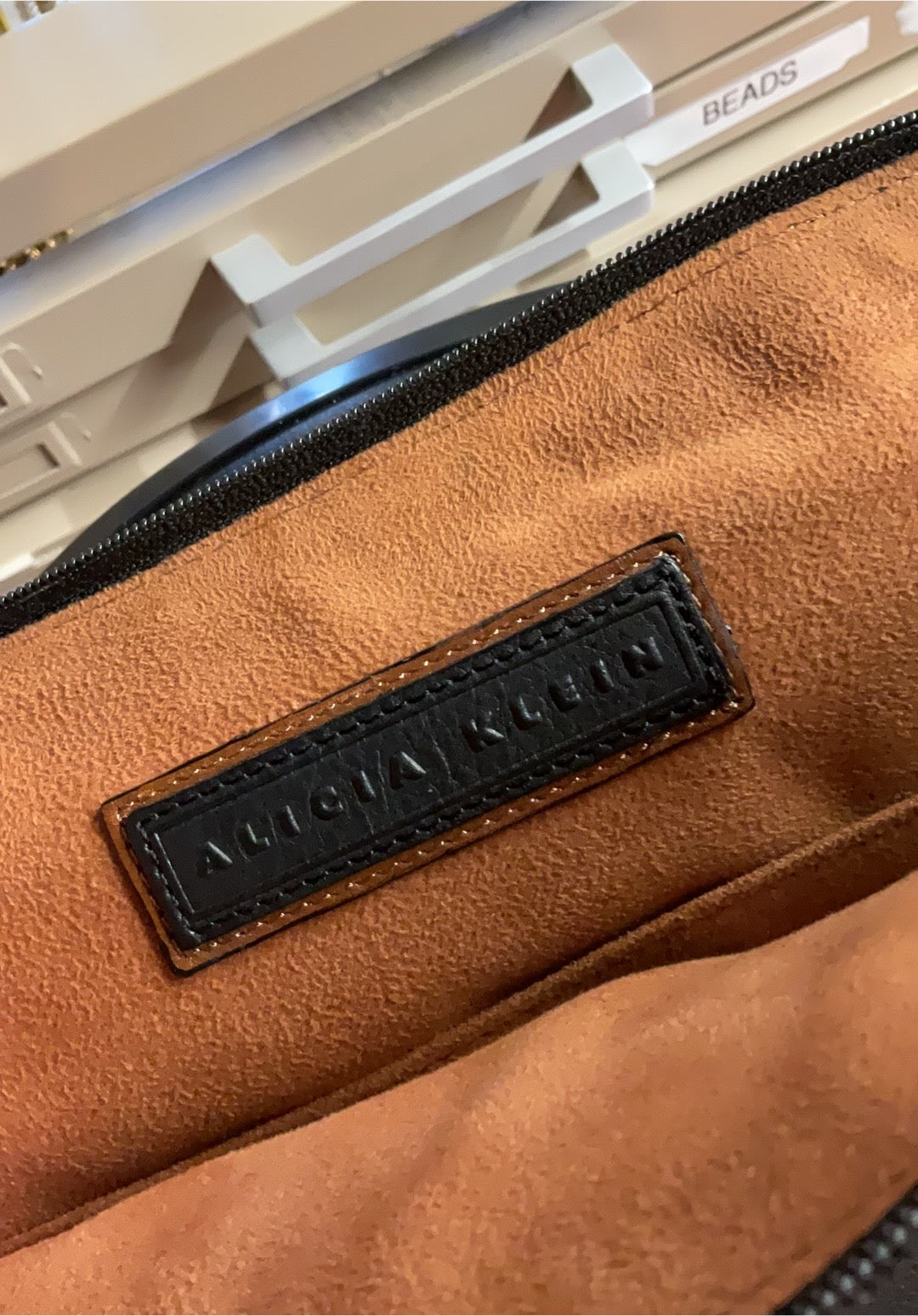 Vintage Alicia Klein Leather Crossbody Bag – Aldo Van Heusen Suede Interior Laptop / iPad Bag