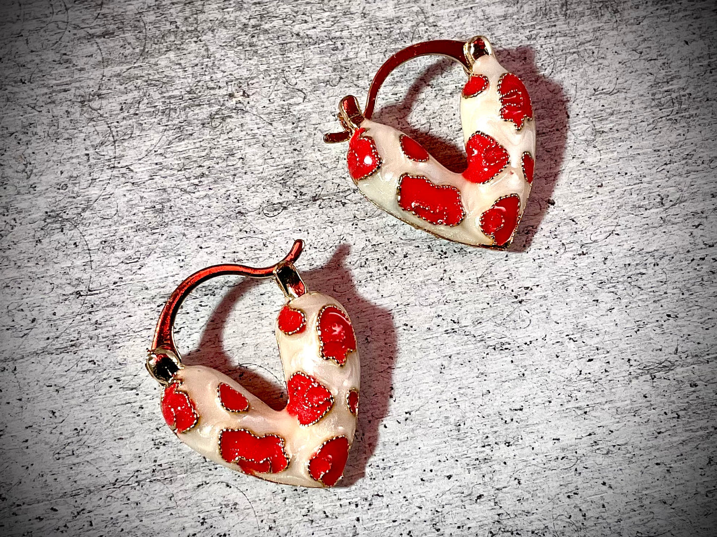 Sweetheart Pop Enamel Heart Hoop Earrings