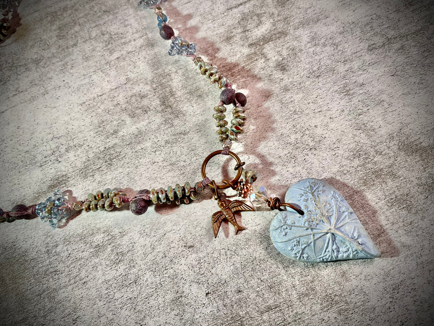 Wish Upon a Breeze — Dandelion Heart Necklace