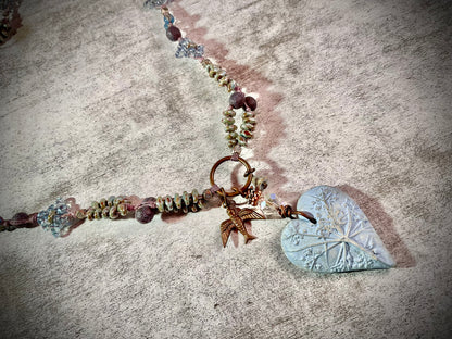 Wish Upon a Breeze — Dandelion Heart Necklace