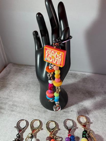 Happy Vibes Charms – Colorful Beaded Purse & Backpack Charms