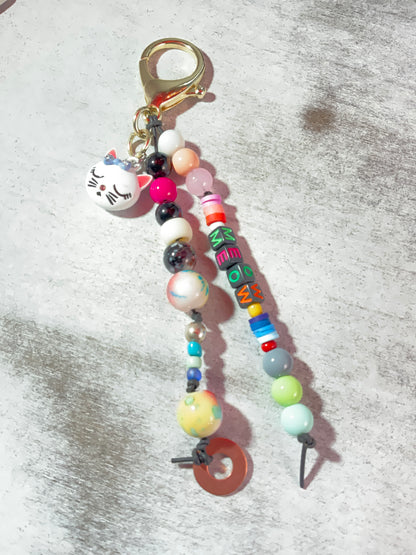 Happy Vibes Charms – Colorful Beaded Purse & Backpack Charms