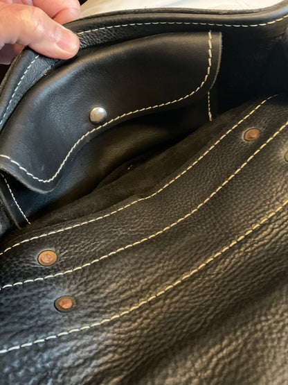 Handmade Leather Motorcycle Backpack | Overnight Travel Bag | Hand-Pounded Copper Rivets | USA Crafted Moto Gear