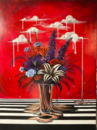 The Sky Began to Drip First – Acrylic Painting on Canvas, 3’ x 4’ Gallery Wrap
