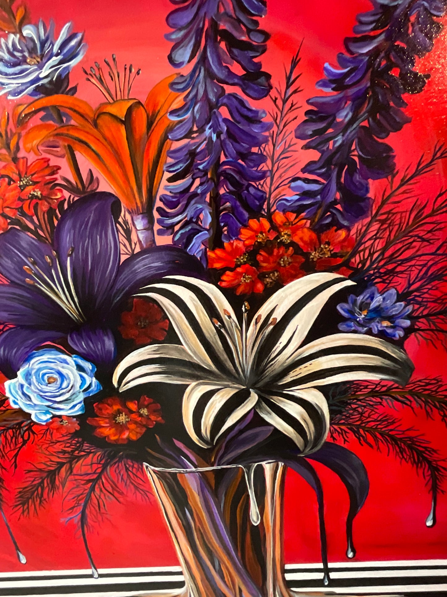 The Sky Began to Drip First – Acrylic Painting on Canvas, 3’ x 4’ Gallery Wrap