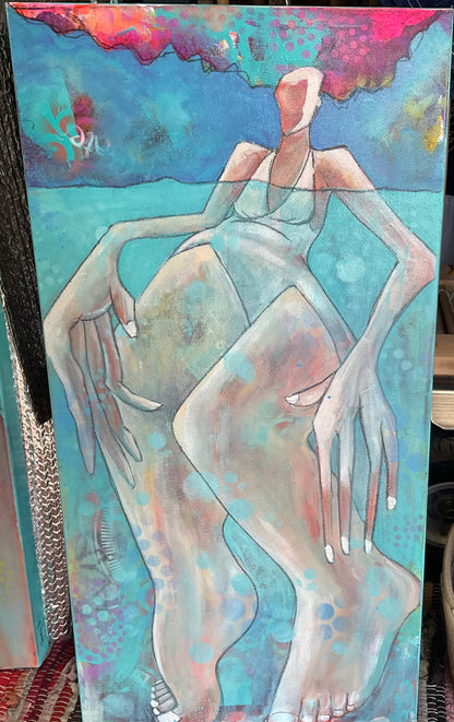 In the Shallow End V – Original Abstract Figurative Painting