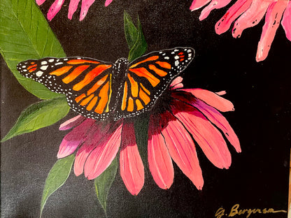 “Monarch Moment – Original Acrylic Butterfly Painting”