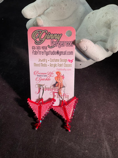 Scarlet Sky Kite Earrings – 3D Beaded Crystal Drop Earrings