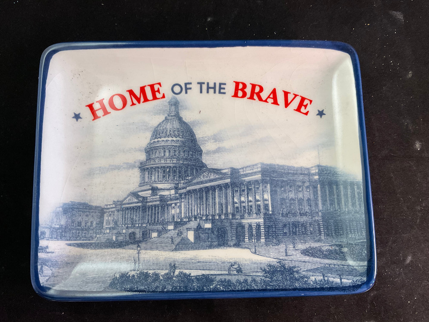 Patriotic Ceramic Trinket Dishes – Home of the Brave | God Bless America (5” x 6”)