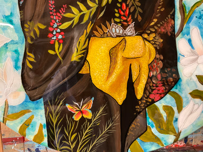 The Grace of Quiet Power – Acrylic Painting with Resin Finish on 24” Round Wood Panel
