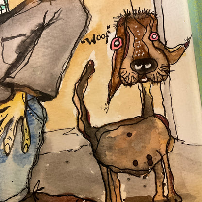 The Bean Box Café – Mixed Media Acrylic, Watercolor & Ink Painting