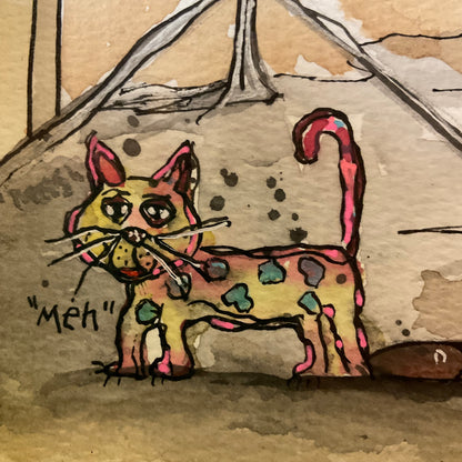 The Bean Box Café – Mixed Media Acrylic, Watercolor & Ink Painting