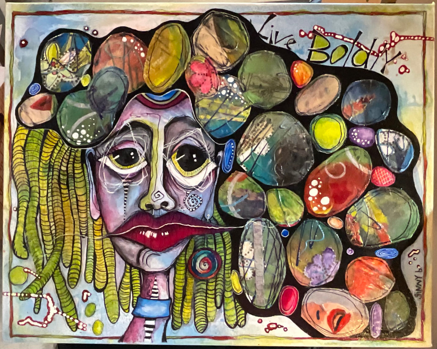 SOLD - Live Boldly – Mixed Media Acrylic Painting on Canvas (16x20)