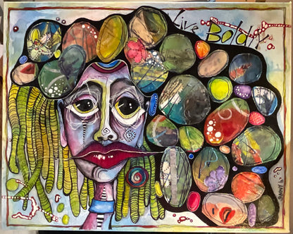 SOLD - Live Boldly – Mixed Media Acrylic Painting on Canvas (16x20)