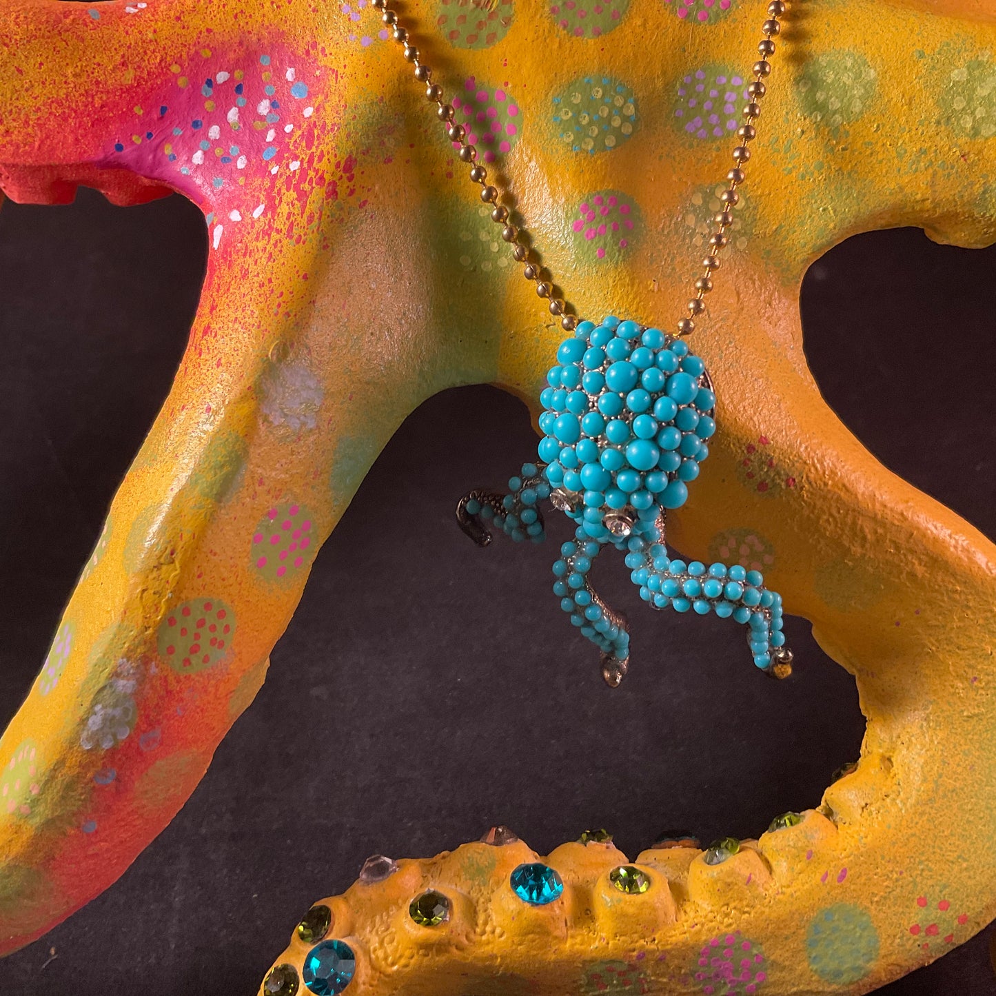 She Rules the Tides – Mixed Media Octopus Sculpture Acrylic