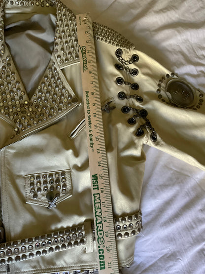 Notorious Motors “Tramps & Thieves” One-of-a-Kind Pearlized Leather Moto Jacket