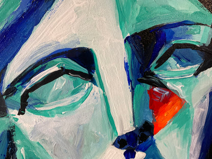 Red, White & Reckless | 24” x 48” Original Acrylic Painting
