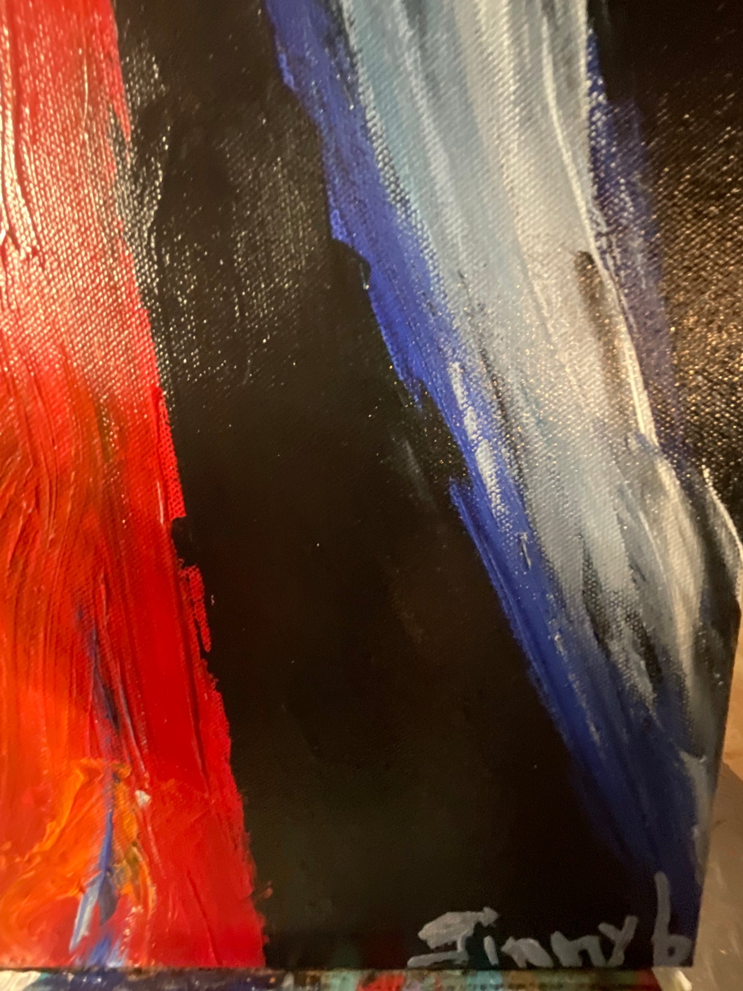 Red, White & Reckless | 24” x 48” Original Acrylic Painting