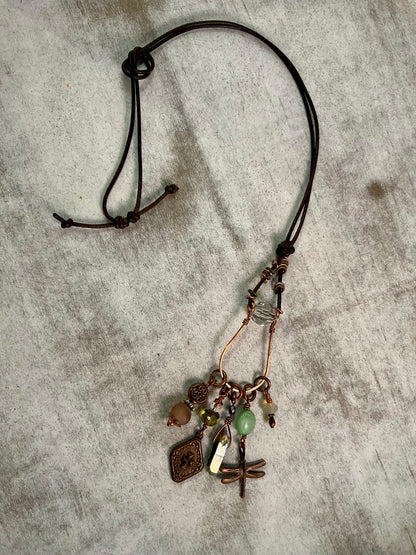 The Dragonfly Collector Leather Necklace
