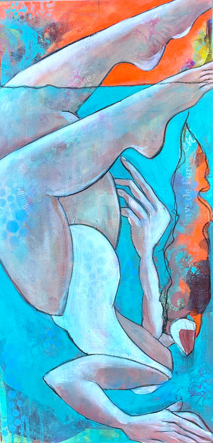 In the Shallow End IV  SOLD! – Original Abstract Figurative Painting