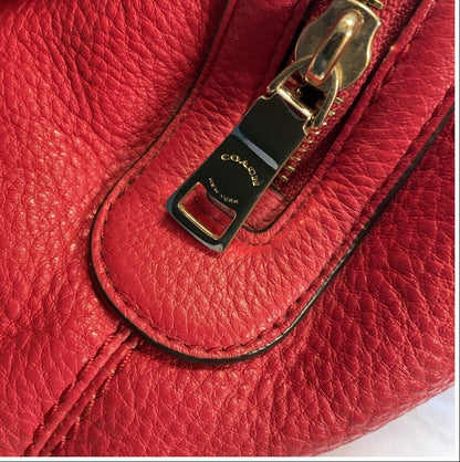 Coach Scarlet Red Pebbled Leather Shoulder Bag