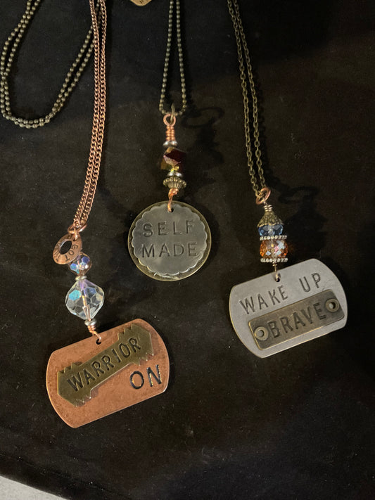 The Grit & Grace Collection - – Warrior On, Self Made & Wake Up Brave Handmade Jewelry