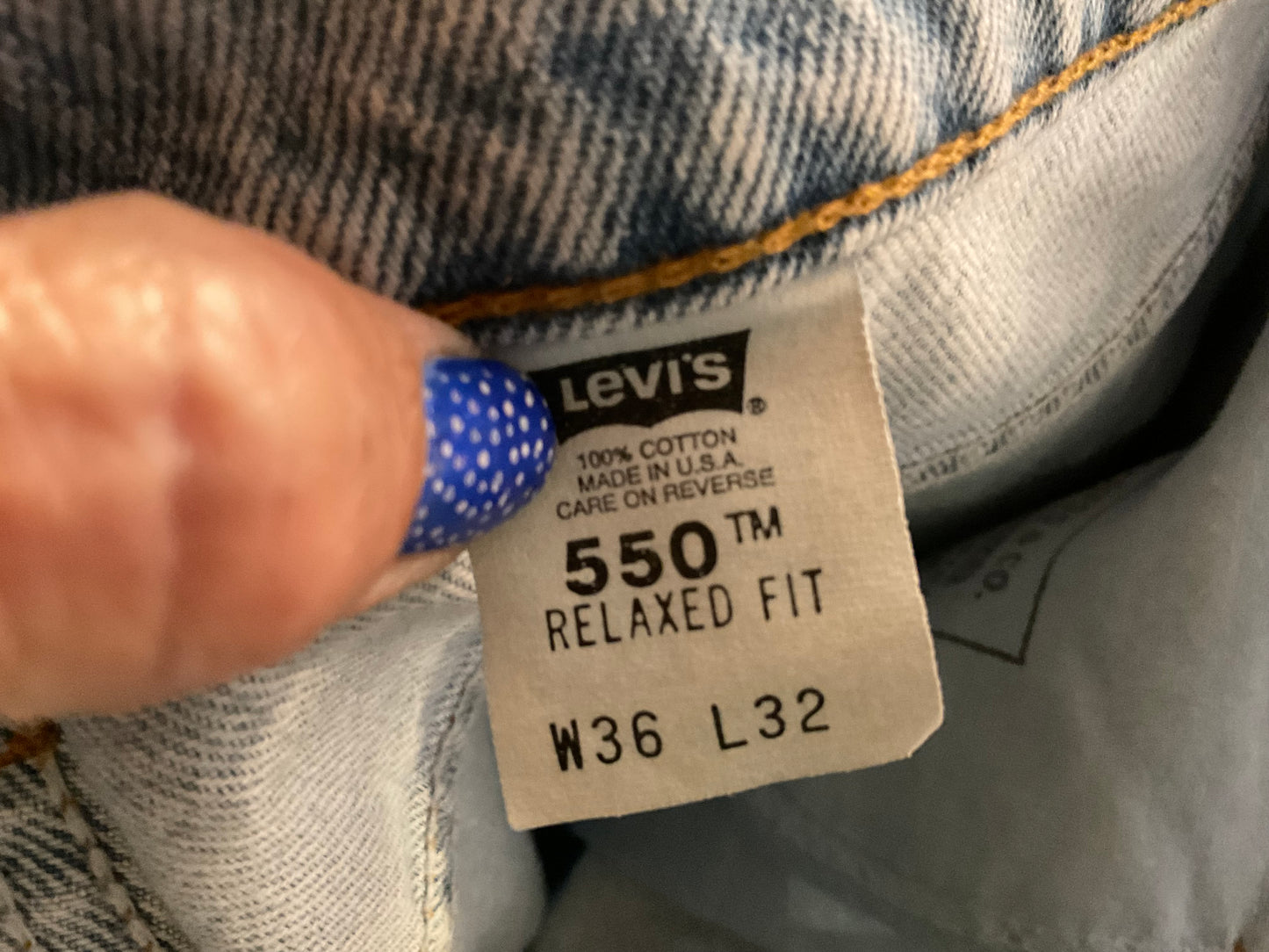 Levi’s 550 Relaxed Fit Distressed Jeans W36 L32 | Frayed Denim Flame Appliqué, Grommets, Rhinestones, Custom Upcycled Jeans