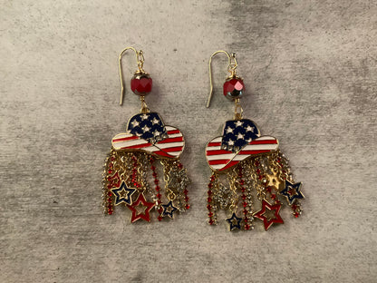 Stars, Stripes & Sparkle Fringe Earrings