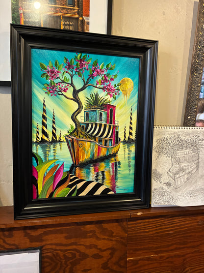 Drifting Towards Elsewhere | Framed Acrylic Painting