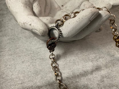 Tiger Eye Owl Pendant Necklace | Handmade Leather, Mixed Metal & Artisan Beads | 18”