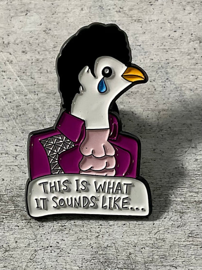 Purple “This Is What It Sounds Like…” Enamel Lapel Pin | Funny Music Collectible Pin