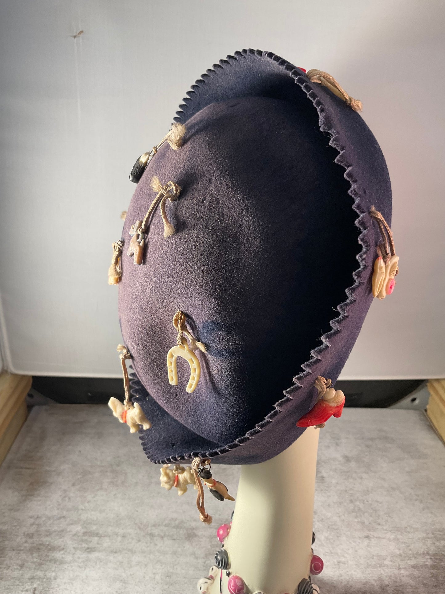 Vintage Souvenir Charm Beanie with 17 Hand-Carved Travel Charms | Fabulous Firefly