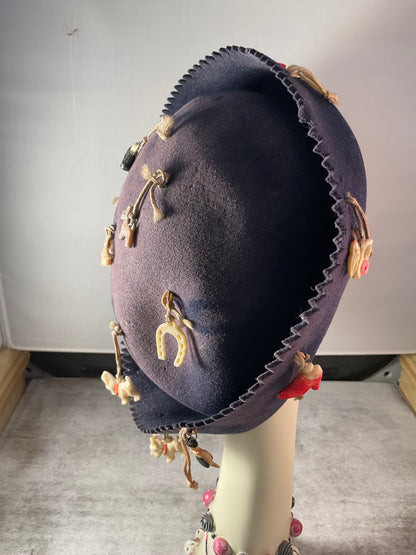 Vintage Souvenir Charm Beanie with 17 Hand-Carved Travel Charms | Fabulous Firefly