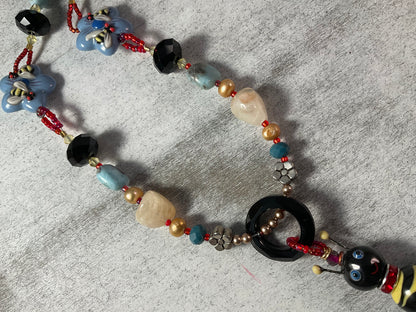 Buzzing Into Coffee Time Bee Tassel Necklace