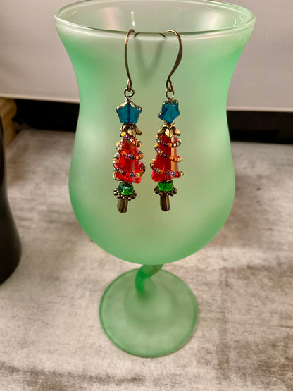 Handmade Swarovski Crystal Christmas Tree Earrings – 3 Holiday Styles