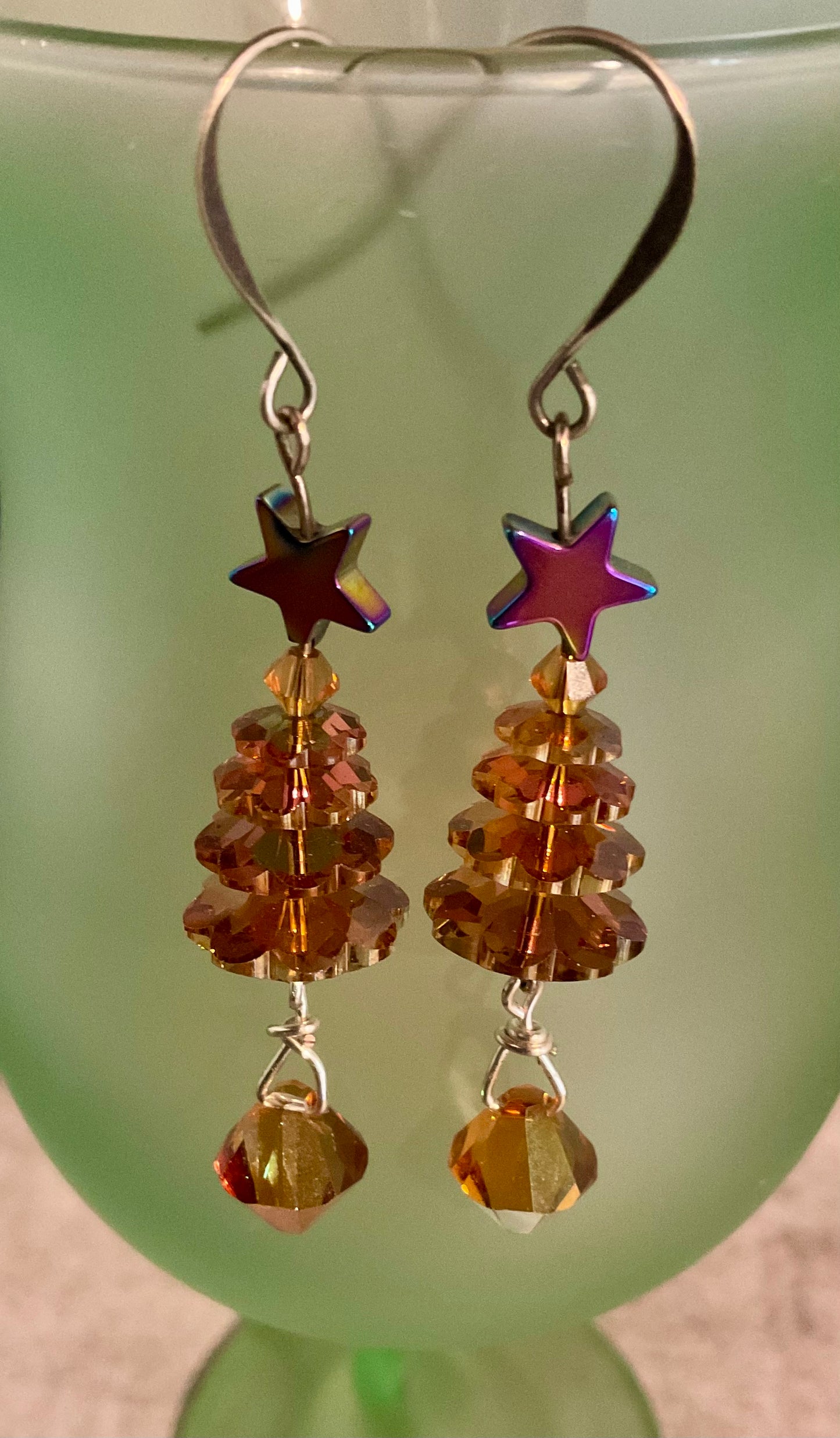 Handmade Swarovski Crystal Christmas Tree Earrings – 3 Holiday Styles