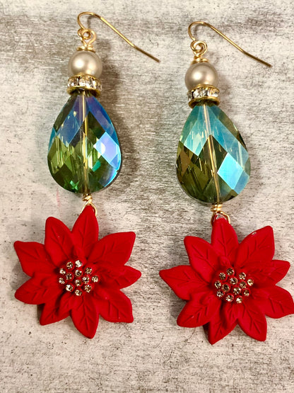 Handmade Christmas Crystal Earrings – Choose from 3 Holiday Styles
