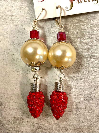 Handmade Christmas Crystal Earrings – Choose from 3 Holiday Styles