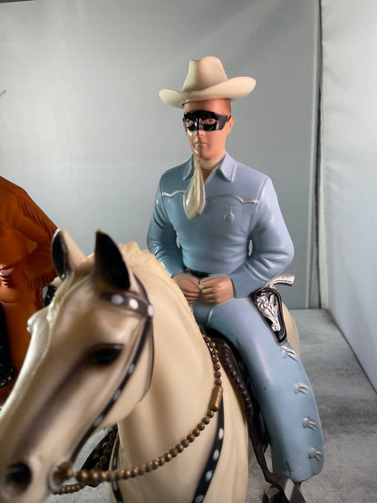 Vintage Lone Ranger & Tonto Horseback Figures | Retro Western Collectible Set